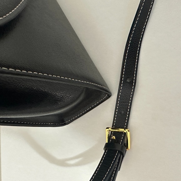 Vintage Yves Saint Laurent YSL Black Leather Top Handle With Strap - Picture 2 of 13